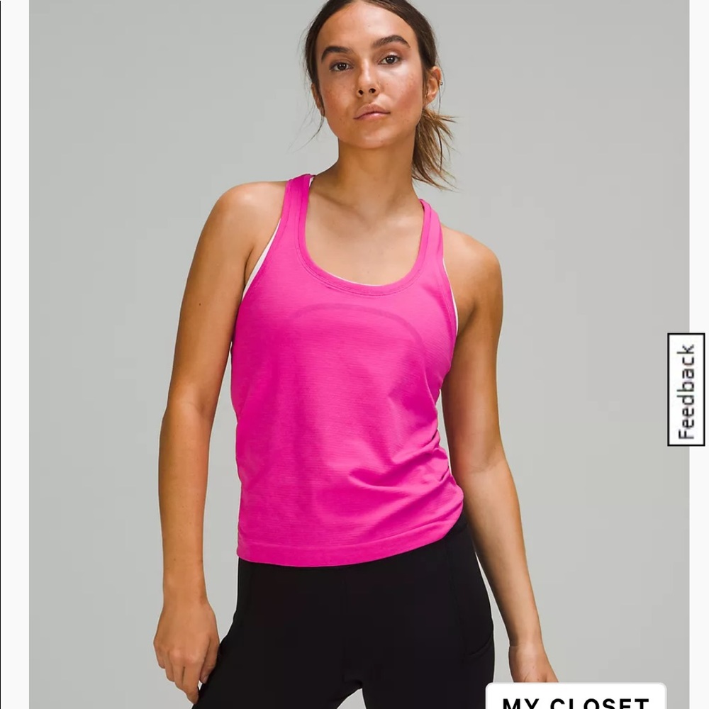 swiftly tech racerback tank top in pink